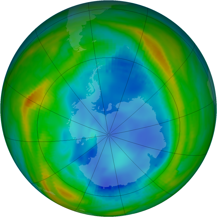 Antarctic ozone map for 01 August 1998